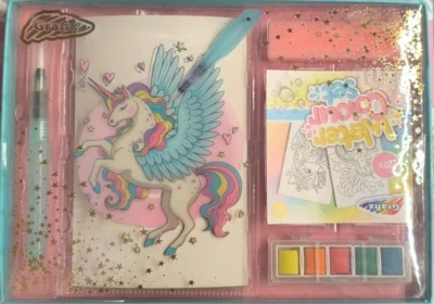 GRAFIX Aquarell-Set Wasserfarben-Set Einhorn Water Colour Set für Kinder Malen Zeichnen