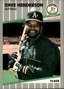1989 Fleer Oakland Athletics Baseball Card #10 Dave Henderson