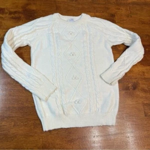 Sweethoney white cream ivory cable knit sweater size 10 - Picture 1 of 5