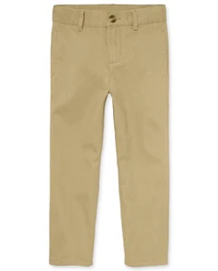 NWT Children's Place Boys Uniform Straight Stretch Chino Pants - Tan - 12 Husky - Picture 1 of 3