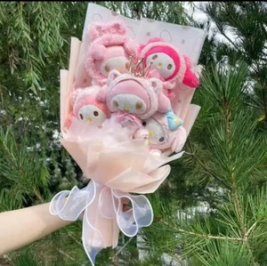Hello Kitty Kawaii plush doll Rose flowers bouquet!!! CUTE LOVING GIFT!! - Picture 1 of 1