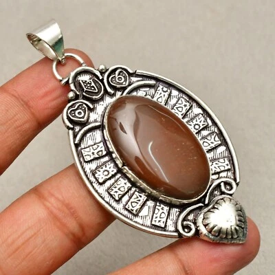 Ciondolo gioiello fatto a mano in argento sterling 925 con pietra preziosa on... - Immagine 1 di 4