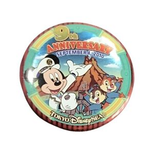 Walt Disney Tokyo Disney Sea Button Mickey Chip n Dale Captain 1.5”