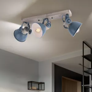 Legno Lampada Soffitto Faretto Mobile Grigio Luce Ess Camera Illuminazione - Foto 1 di 7