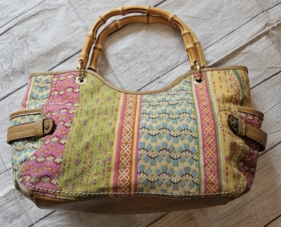 Relic Vintage Y2K Floral Handbag Bamboo Handles Retro Cottagecore Whimsy  - Image 1 of 4