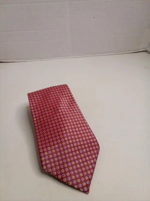 Express Mens Tie Necktie 100% Italian Silk Polka Dot Red - Image 1 of 4