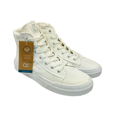 Roxy 女式 Mid-Cut Rae 侧拉链休闲运动鞋 Off-White 尺码 10M — 第 1/4 张图片