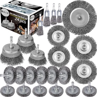 Wire Wheel Cup Brush Set,0.012-Inch Coarse Crimped Carbon Steel,Die Grinder W... - Image 1 of 4