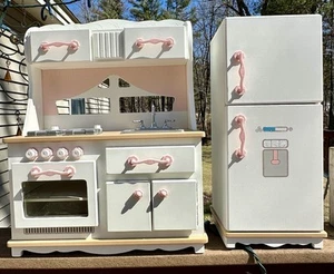 Our Generation Battat Wooden Kitchen Play Set 18” Dolls White Pink EXEC COND - Picture 1 of 10