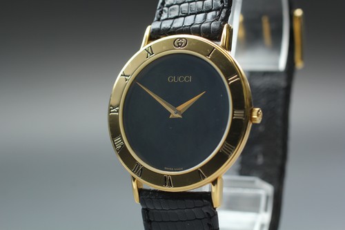 【Quasi Come Nuovo】 Orologio Uomo Gucci 3000.2.M 33mm Quadrante Oro Quarzo dal GIAPPONE