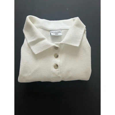 Camiseta sin mangas Columbia de algodón con cuello blanco de 3 botones para mujer talla grande Foto 1 de 4