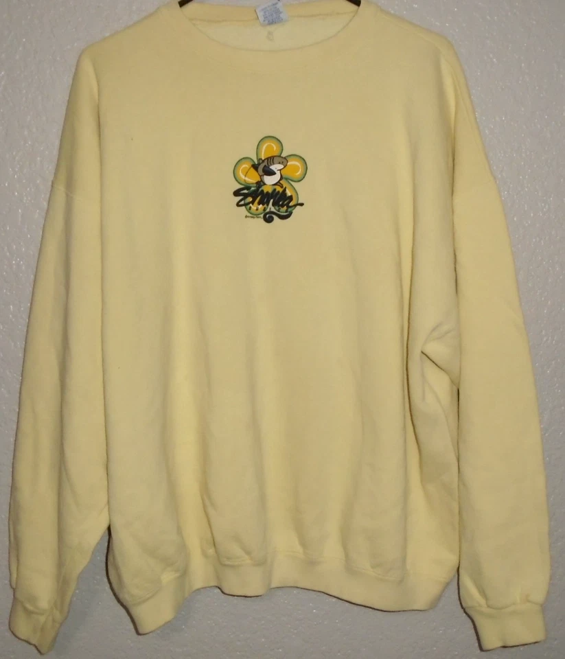 Vintage 90s Sharka Surf Co. Crazy Shirts crewneck sweatshirt Large (XL) yellow - Image 1 of 3