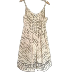Madewell 100% SILK Sun Isle Mini Dress Moroccan Floral Border Print Boho Size 10 - Picture 1 of 9