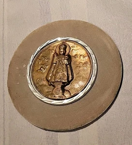 Vintage Novena Jesús de Praga Placa Italia Madera Metal Envío Gratis  - Imagen 1 de 8
