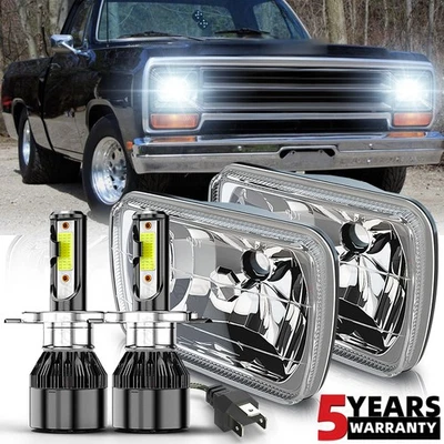 Par de faros LED de 7x6"" 5x7" para camionetas Dodge Ram W150 W250 W350 D150 D250 D350 Foto 1 de 4