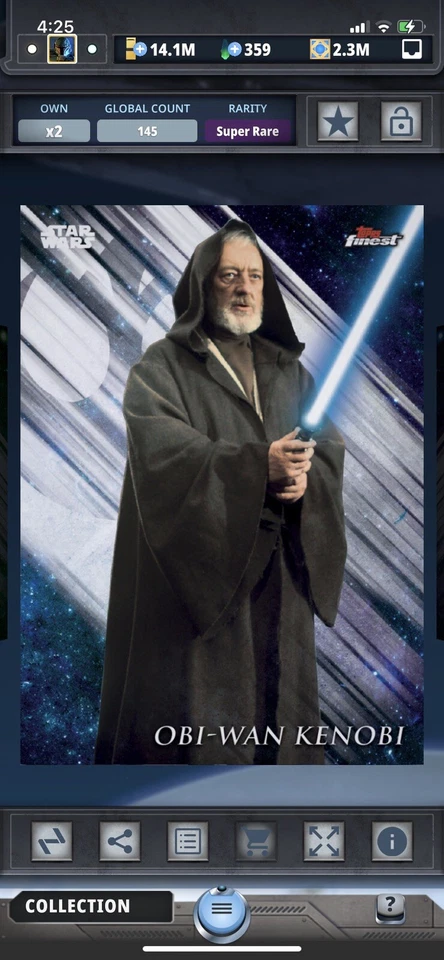 Topps Star Wars Digital Card Trader Topps Finest Obi-Wan Kenobi Insert Award - Image 1 of 1