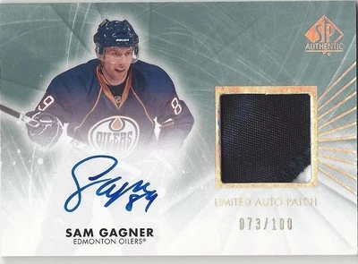 Sam Gagner 2011-12 Upper Deck SP Authentic Limited Autograph Patch 73/100 SPA - Image 1 of 2