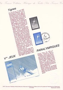 Document Philatélique 1er Jour : 44 1991 - Tignes Paralympiques - Picture 1 of 1