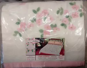 Chatham Blankest Pink Spring Dogwood Twin or Full Double Size Bed 72x90" NOS VTG - Picture 1 of 10