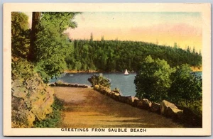 Postcard Greetings From Sauble Beach Ontario Bruce County - Bild 1 von 2