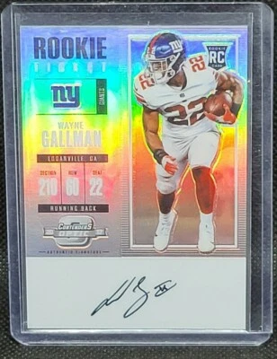 2017 Panini Contenders Optic Rookie Ticket RC Auto Prizm Wayne Gallman Giants  - Image 1 of 2