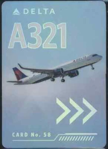 DELTA Airlines Pilot Trading Card A321 #58 Airbus A321NEO - Picture 1 of 2