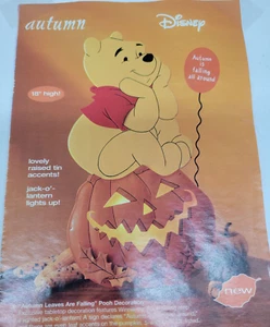 Winnie Puuh Herbstblätter fallen beleuchtet Herbstdeko Kürbis NEU - Bild 1 von 7