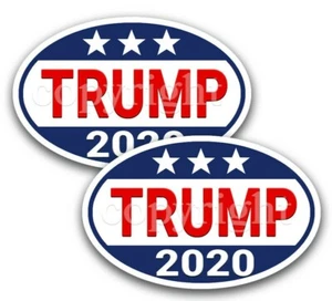 Trump 2020 Bumper Stickers Tri Star Trump 2020 Decals 5" wide 2 pack RWB Bbdr - Picture 1 of 4