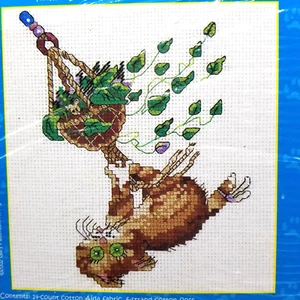 Katze & Maus schwingt auf Pflanze Janlynn Hoppla! Kreuzstich Set Gary Patterson - Bild 1 von 6