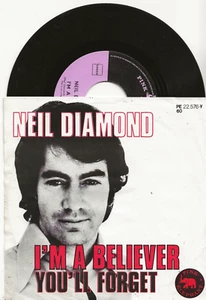 NEIL DIAMOND I'M A BELIEVER 1971 SINGLE FROM BELGIUM, DIFFERENT PIC SLEEVE - Picture 1 of 1