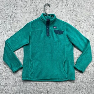 Patagonia Re‑Tool Snap‑T Pullover Girls XXL Teal Green X‑Dye Polartec Fleece - Picture 1 of 17