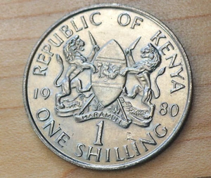 1980 Kenya 1 Shilling - Picture 1 of 2