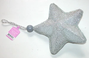 NEW NWT Christmas Ornament Star Fabric Glimmer Silver Metallic - Picture 1 of 1