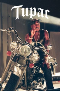 Tupac Shakur 2Pac Motorcycle 90s Rap Music Photo Print Poster 12x18 - Picture 1 of 3