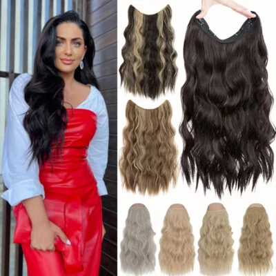 Diadema oculta secreta de alambre natural en extensiones de cabello de una pieza para el cabello grueso Foto 1 de 4