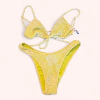 Bikini For Love & Lemons Amarillo Margarita Verano Floral Descarado Nuevo Sin Etiquetas Talla M Playa Foto 1 de 3