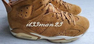 Nike Air Jordan 6 Retro Golden Harvest Wheat Size UK 9 Suede Timberland Looks - Picture 1 of 10