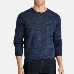 Maglione pullover Polo Ralph Lauren blu navy erica cotone costine taglia 2XLT alto - Foto 1 di 14
