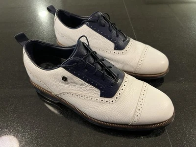 Footjoy Premiere Tarlow Todd Snyder 版白色/海军蓝/迷彩 - 尺寸 13 宽 — 第 1/4 张图片