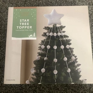 Nordic Spirit Star Tree Topper Cascading Pom Poms Christmas Decorations - Picture 1 of 2