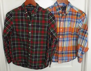 *Lot of 2* Polo Ralph Lauren Plaid Button Down Shirts Boys Size M (10-12) - Picture 1 of 5
