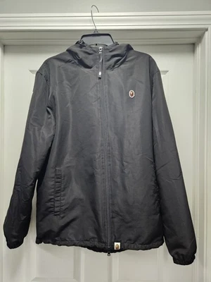 Men's Bape Lightweight Hooded Jacket Black Size Large ~ Bathing Ape NICE (M64) - Image 1 of 4
