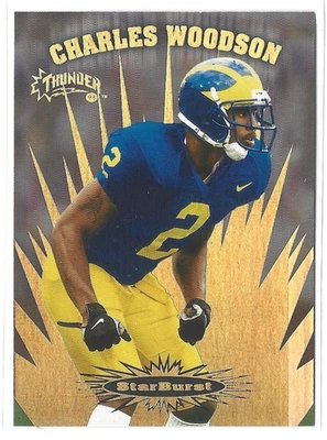 1998 SkyBox Thunder CHARLES WOODSON "Star Burst" Rookie Michigan Wolverines RC - Image 1 of 2