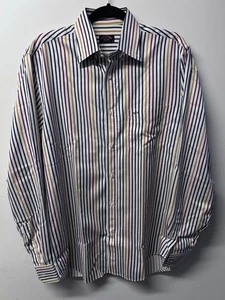 Paul & Shark Yachting Mens 40 Med Rainbow Striped Button Down Shirt Cotton - Picture 1 of 5