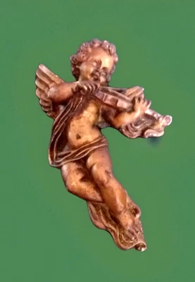 Superbe angelot mural en plâtre ou résine vintage - Photo 1/4