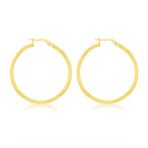 9ct Yellow Gold Polished 30mm Hoop Earrings - Picture 1 of 2