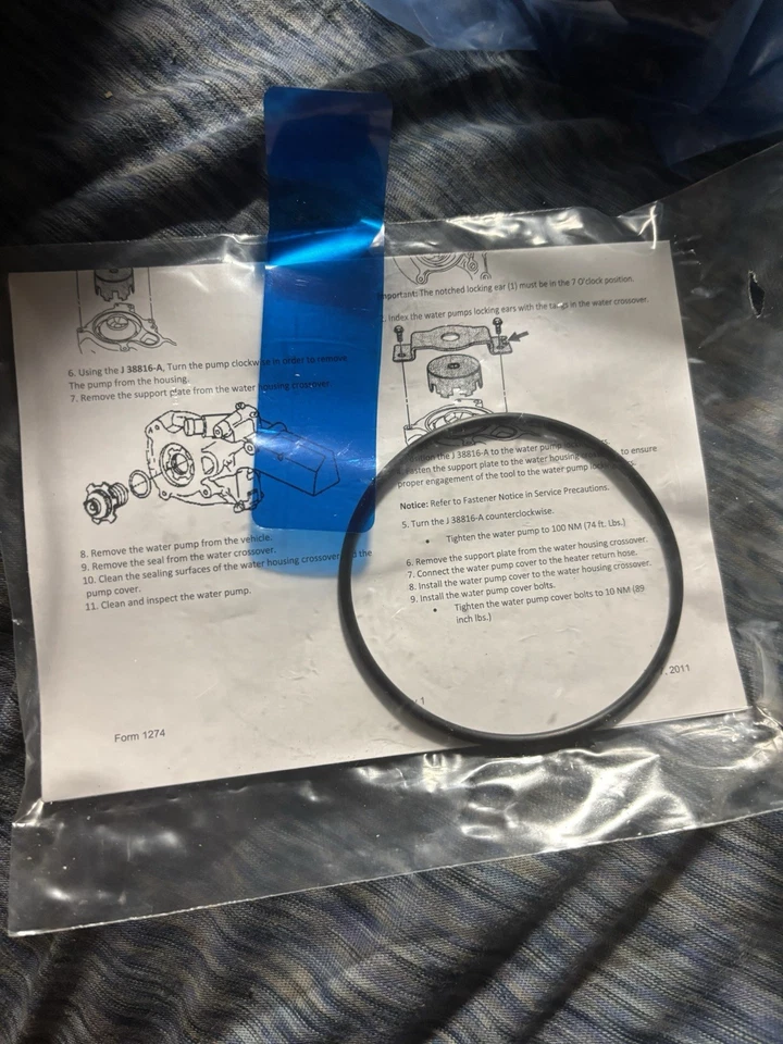 Bomba de agua, sello y correa de bomba de agua, para un motor Northstar Cadillac 4.6 Foto 1 de 3