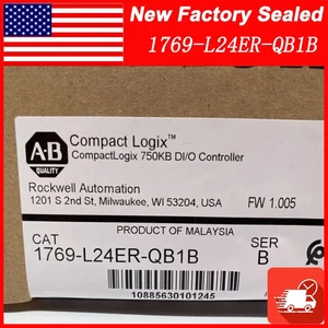 AB 1769-L24ER-QB1B CompactLogix 750KB DI/O Controller 1769L24ERQB1B - Picture 1 of 5