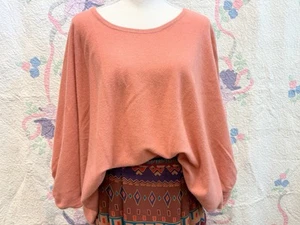 Garnet Hill NWT cashmere batwing oversized coral sweater - Picture 1 of 8