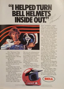 1983 Bell Moto 4 Motorcycle Helmet Print Ad featuring Bob Hannah - Picture 1 of 1